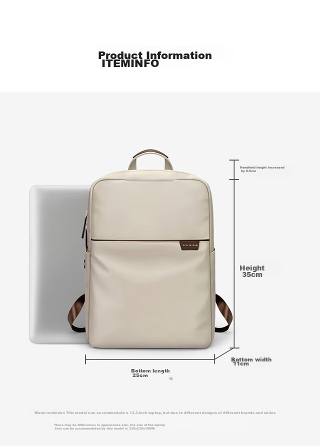 GOLF Women's Backpack, 13.3-Inch Apple Laptop Hidden Handle, Huawei Computer Backpack, Women's Schoolbag, Business Travel Bag 13