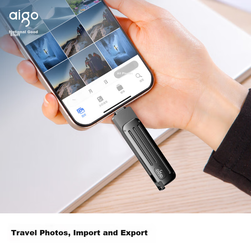 USB-накопитель Aigo W381 Type-C USB3.2 128GB, скорость чтения 220 МБ/с, металлический корпус, серый