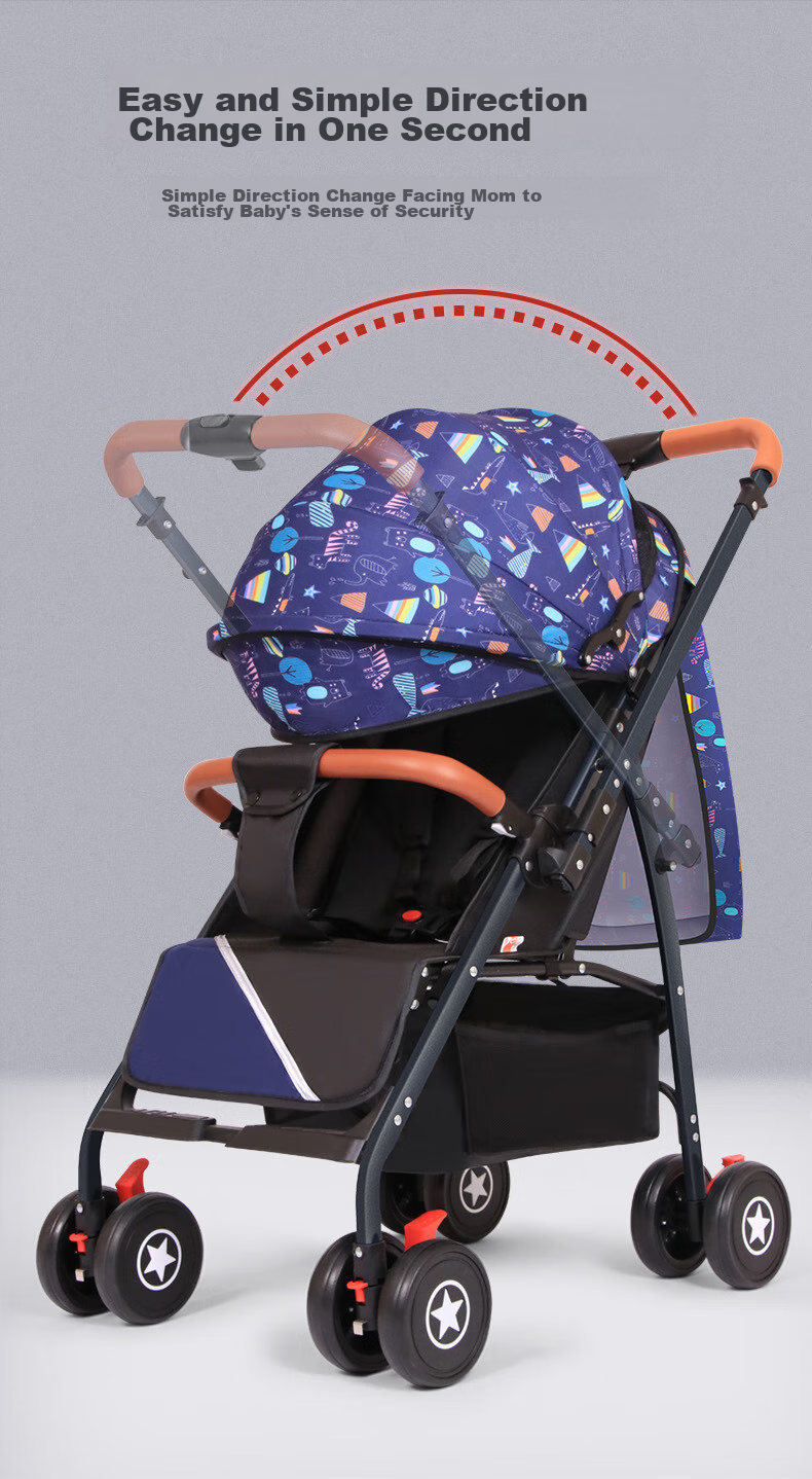 ANGI BABY Stroller: Reclining, Foldable, Shock-Absorbing, Reversible Umbrella Stroller with One-Click Folding And All-Wheel Drive for Toddlers 4