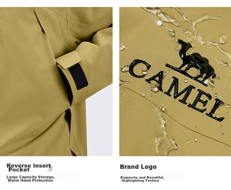 CAMEL Outdoor Jacket Three-In Unisex Coat, Heavy Rain-Resistant Waterproof Windproof Mountaineering Wear A34CA18673 30