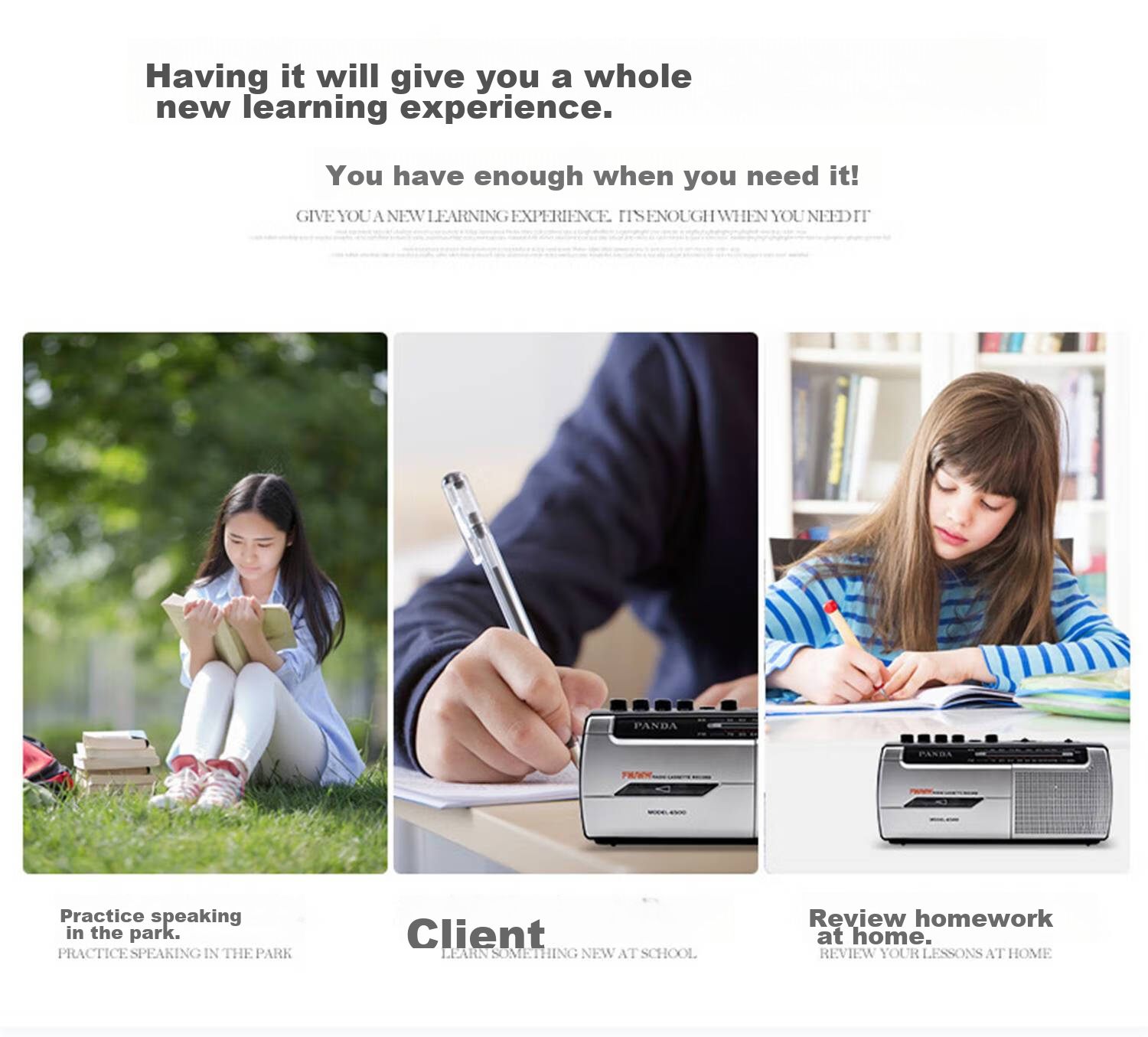 PANDA (PANDA) 6503 Portable Tape Recorder for Elderly with USB and SD Card Slots, Mini Player for Cassette Recording, English Learning for Elderly at Home, White 10