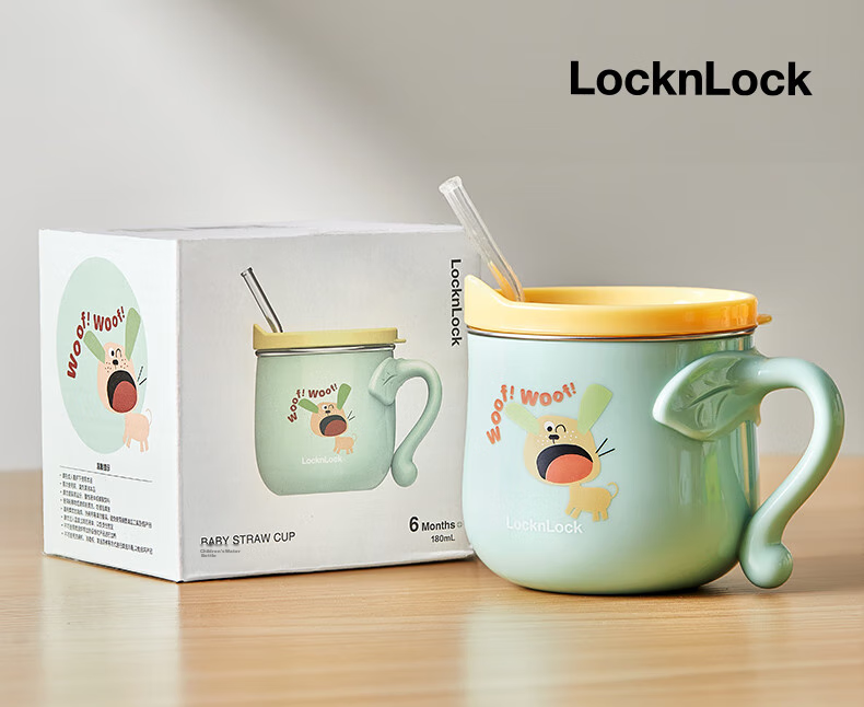 LOCK&LOCK Children's Water Cup, Home Open Cup, Baby Milk Cup, 2-Year Kindergarten Straw Cup, 3-Year Milk Cup, Multi-Purpose Cup 20