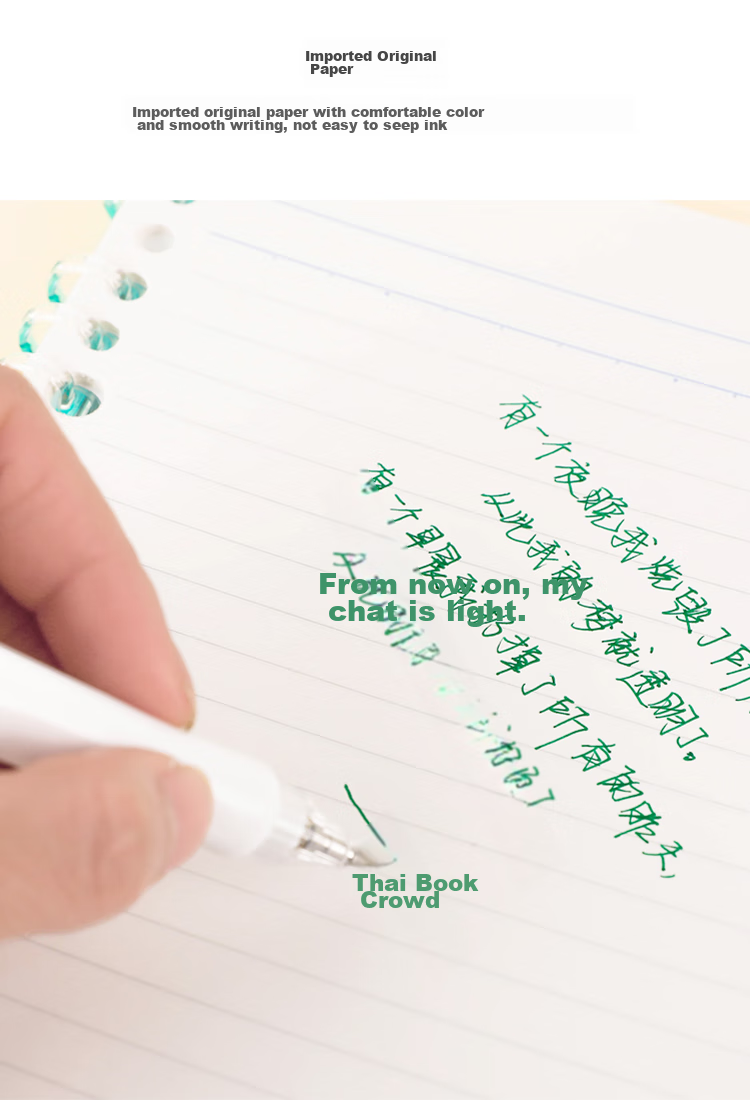 KOKUYO Pastel Cookie Soft Light Smart Ring+ Ultra-Thin Portable A5 Loose-Leaf Notebook for Students, 20 Sheets, Pink, WSG-RUYP52P 4