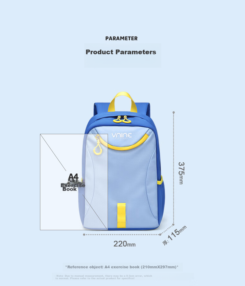 V.NINE Children's Backpack for Ages 3-6, Double Shoulder Bag for Boys And Girls, Outdoor Travel Hiking Bag, Toddler Educational Small Backpack for Boys 11