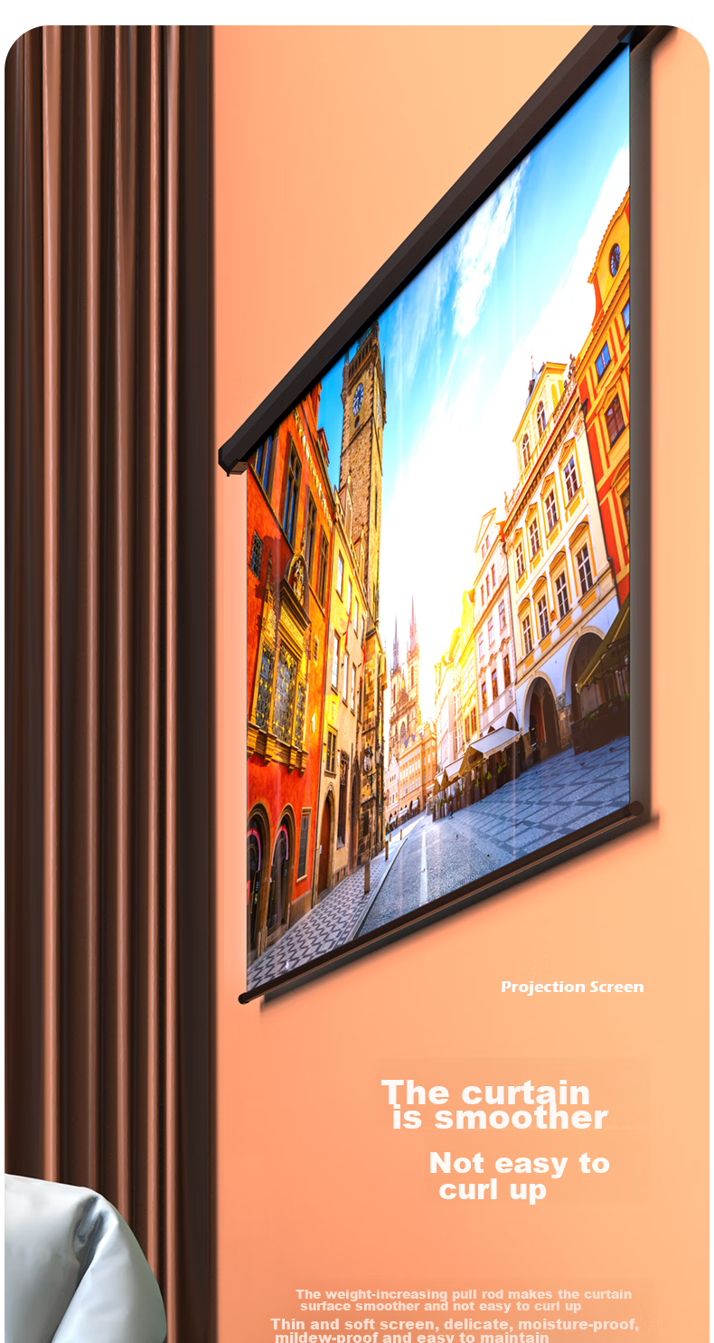 Deli 120-Inch 16:10 (Compatible with 16:9) Remote Control Electric Projection Screen, Compatible with Jianuo, XGIMI, Dangbei Projectors, Projector Screen 50443 15