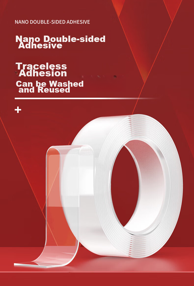 Ouliwen Transparent Tape, Nano High-Adhesion Strong Invisible Waterproof Double-Sided Tape, 50mm*3m*2mm 1