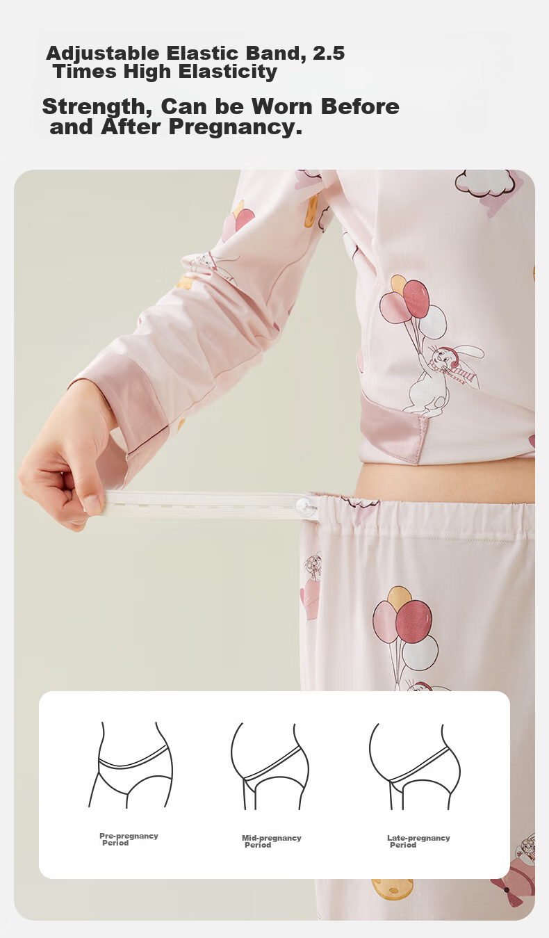 October Crystals Breathable Maternity Pajamas Postpartum Nursing Homewear Set Pear Goose Size M 16