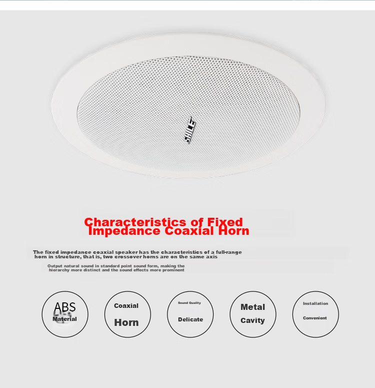 SHILE BX-206 Ceiling Speaker, Fixed Impedance Loudspeaker, Indoor Suspended Ceiling Recessed Speaker, 6.5-Inch Conference Room Public Address System Background Music Speaker 2