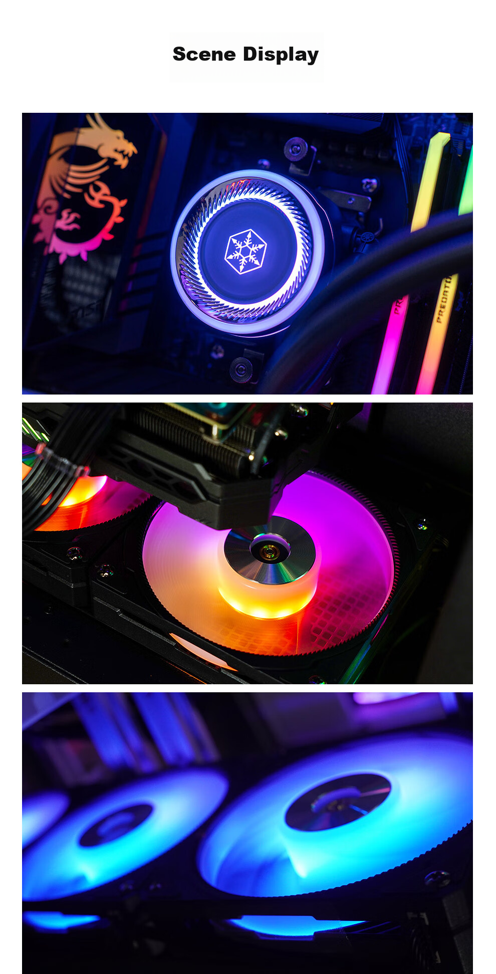 Silverstone Starlight Y360 All-In CPU Water Cooler Black Edition (Multi-Platform Mounting Brackets / Compatible with LGA1700 / ARGB Lighting Effects / Clip-On Fans / Hidden Cable Management) 19