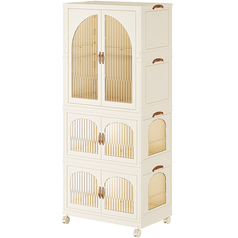 JEKO&JEKO Foldable Children's Wardrobe, Baby Storage Cabinet, Toy Organizer, Simple Hanging Closet, 3 Tiers