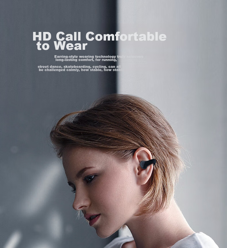ALittleFlower Single-Ear Clip-On Headphones, Open-Style Wireless Bluetooth Earphones, Comfortable And Secure Wear, Long Battery Life / Suitable for Apple, Huawei, Xiaomi, OPPO, Students, Black 7