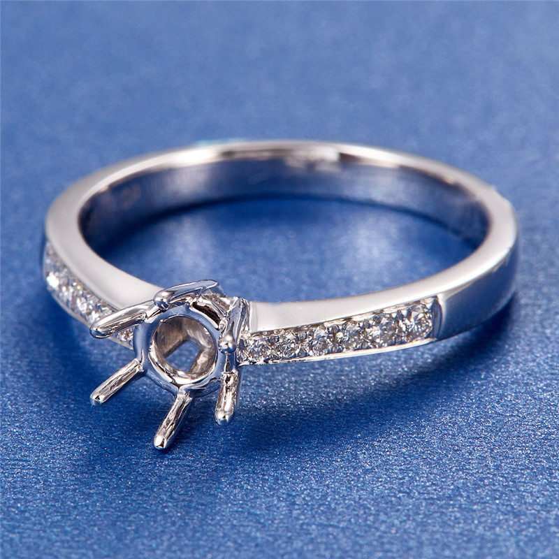 一生伊饰白18k金皇冠经典六爪戒托空托gia裸钻定制专用单拍不发货