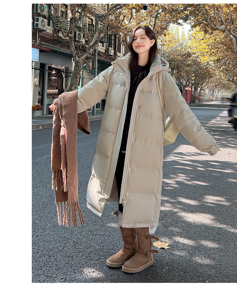 Yalu Solid Color Long down Coat for Women, Winter 2026 New Style, Loose-Fitting Over-Knee Thickened Warm Couple's Mid-Length Coat for Outdoor Activities 21