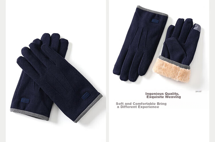 JIUMU Warm Gloves for Men, Winter Thickened Fleece-Lined, Suitable for Cycling And Driving, Windproof And Cold-Resistant, Touchscreen Compatible 7