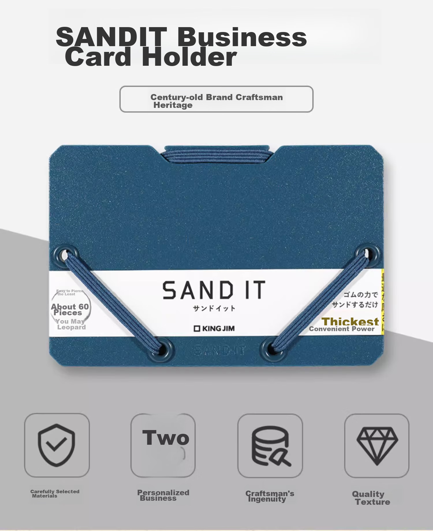 KINGJIM SANDIT Portable Large Capacity Business Card Holder, Card Organizer, ID Holder, Bank Card Storage, Card Case, Card Sleeve, Card Wallet, 2512 Gray 4