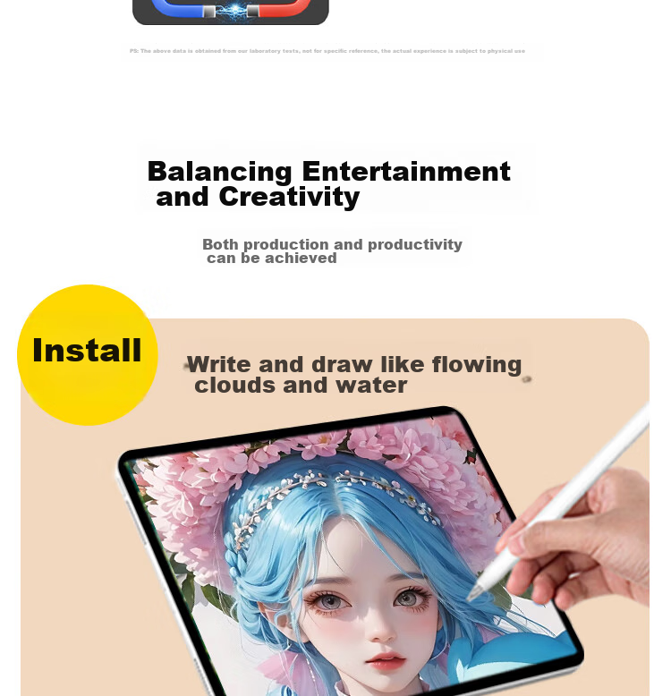 ESCASE IPad Air 5/4/pro Magnetic Paper-Like Film, Removable, Compatible with 2022/2021/2020/2018 Models, Full Screen Protection for 11/10.9-Inch Tablets, Writing And Drawing Kent Film 4