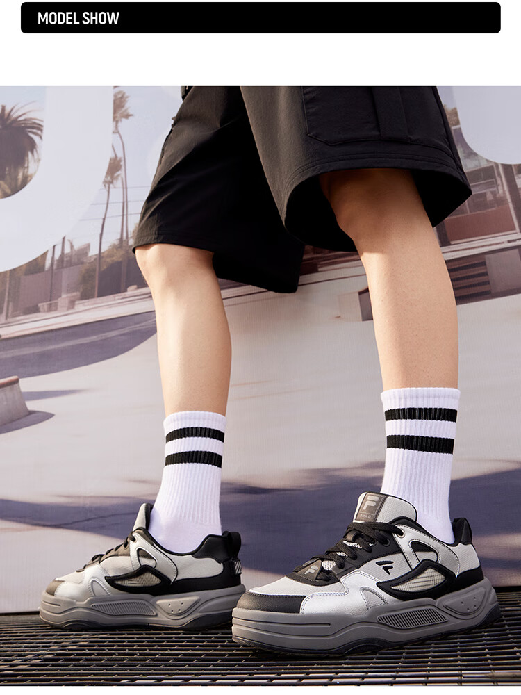 FILA FUSION Official Trendy Brand Men's Shoes, BANK II Lightweight Sneakers, Autumn New Style Footwear, Sports Shoes, Fashionable 4