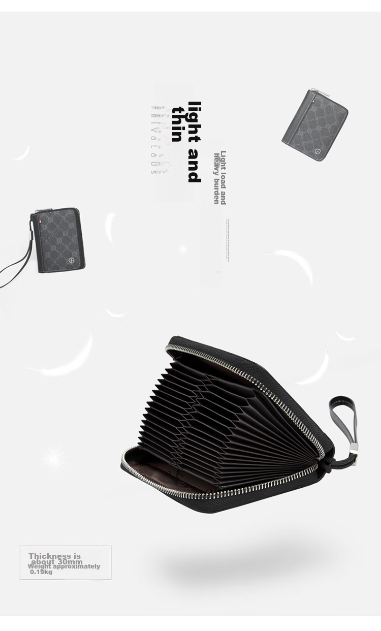 GOLF Card Holder for Men, Multi-Slot Anti-Theft Wallet, Bank Card Holder, Large Capacity Coin Purse, Business Card Holder, Card Case Gift Box Set 7