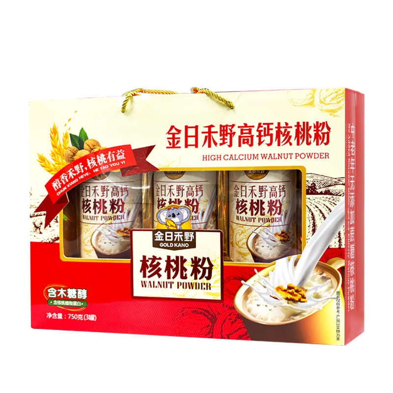 金日禾野高钙核桃粉礼盒880g中老年人营养品送礼长辈麦片早餐年货春节礼品