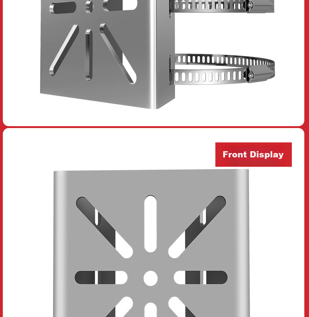 COMPCCTV Surveillance Clamp Bracket, Stainless Steel Universal Ball Camera Gun Camera Stand, Pole Light Pole Utility Pole Clamp Bracket 12