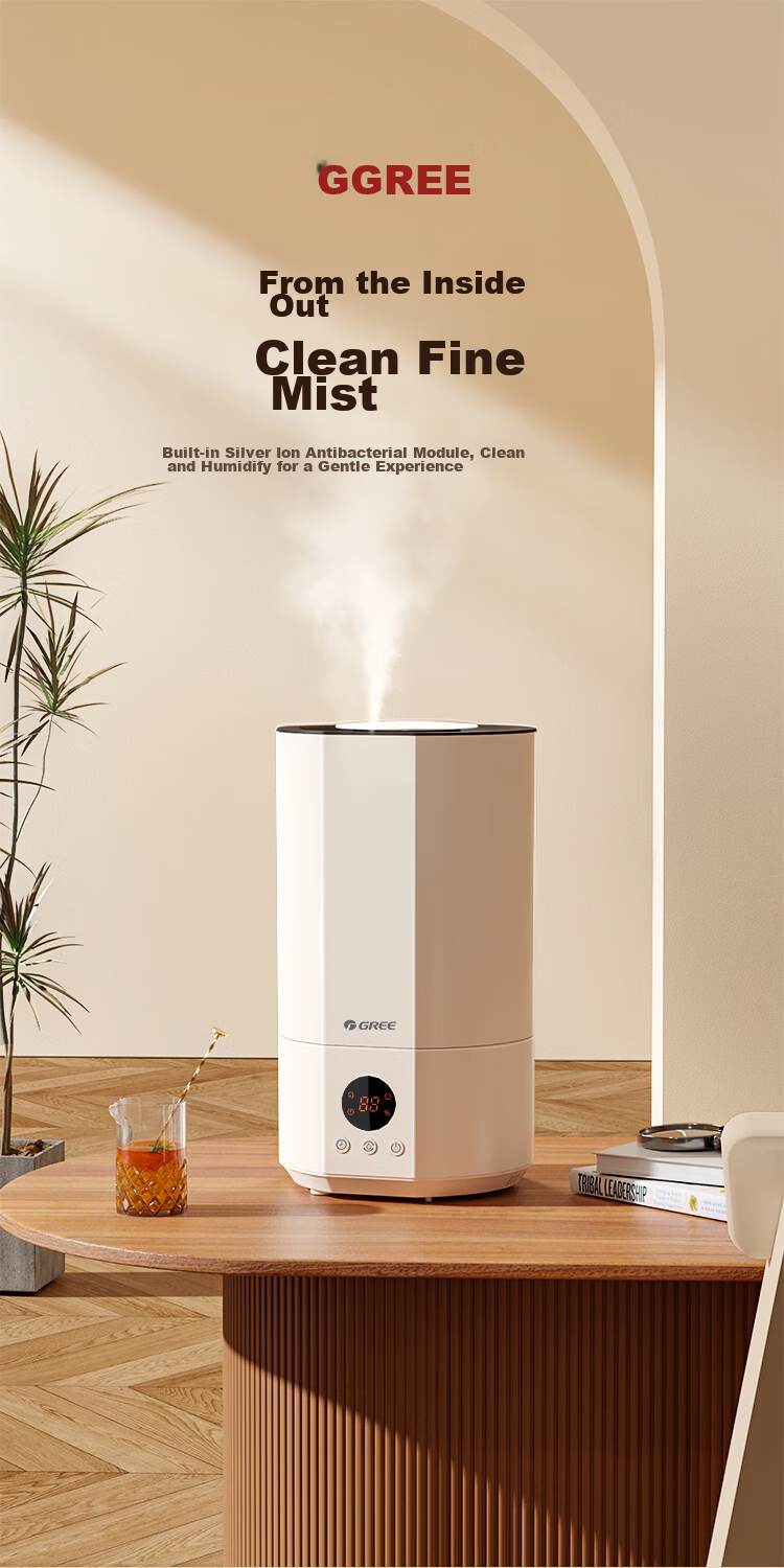 GREE Humidifier for Home Use, Quiet Bedroom Bedside Compact Desktop Floor-Standing Air Moisturizer with High Mist Output for Office And Dormitory, Antibacterial with Mist Air Conditioner Humidifier (40X71) 1