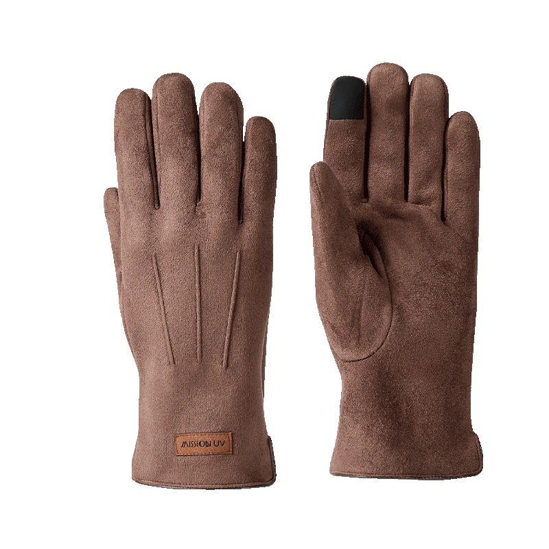 MISSION UV Warm Gloves for Men, Winter Thickened Fleece-Lined, Autumn And Winter Driving Motorcycle Riding Windproof Cold-Resistant Touchscreen Compatible Gloves