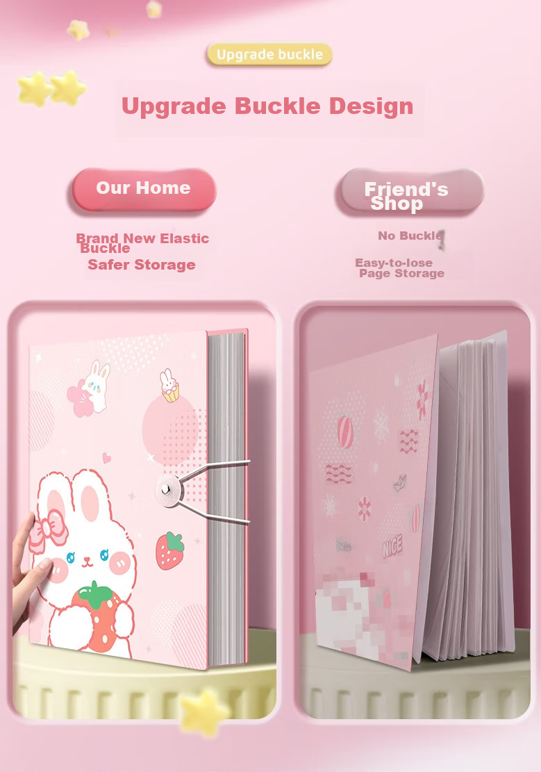 Shuxing A4 Green File Folder, Vertical Style, Elastic Fastener, 60-Page Large Capacity Document Folder 2