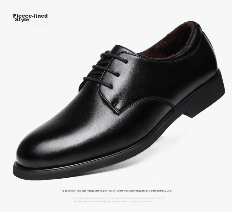 BEIOUTU Men's Lace-Up Formal Business Shoes, British Style Comfortable Work Commute Leather Shoes for Men, Size 178 Black, Size 39 22