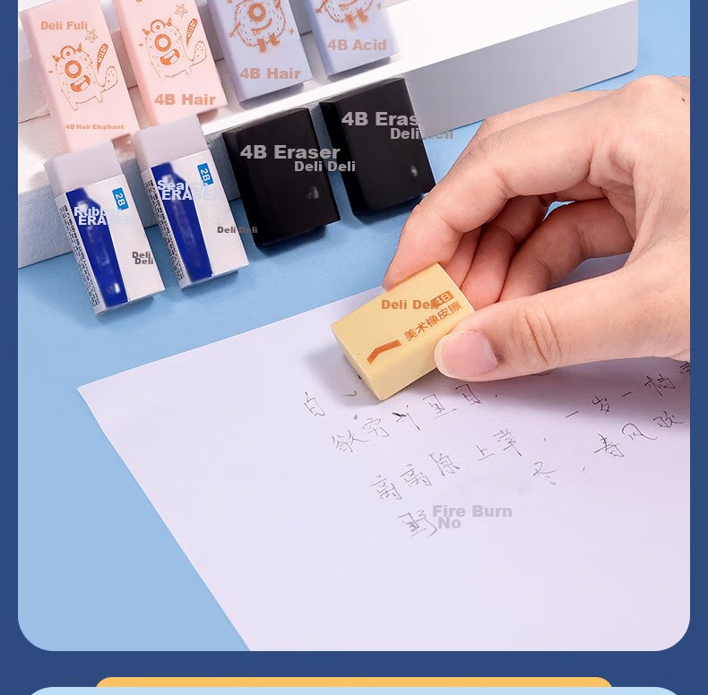 Deli 36-Pack Assorted Color Bucket Erasers, High School Entrance Exam And College Entrance Exam Blessing Gift, Art Drawing Eraser, Soft Easy to Erase Low Dust Student Back-To Stationery 8