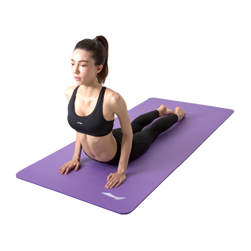 Li-Ning Yoga Mat, Thickened 10mm, Women's Soundproof Shock-Absorbing Non-Slip Dance Exercise Mat, Home Floor Mat, 794 Blue Purple