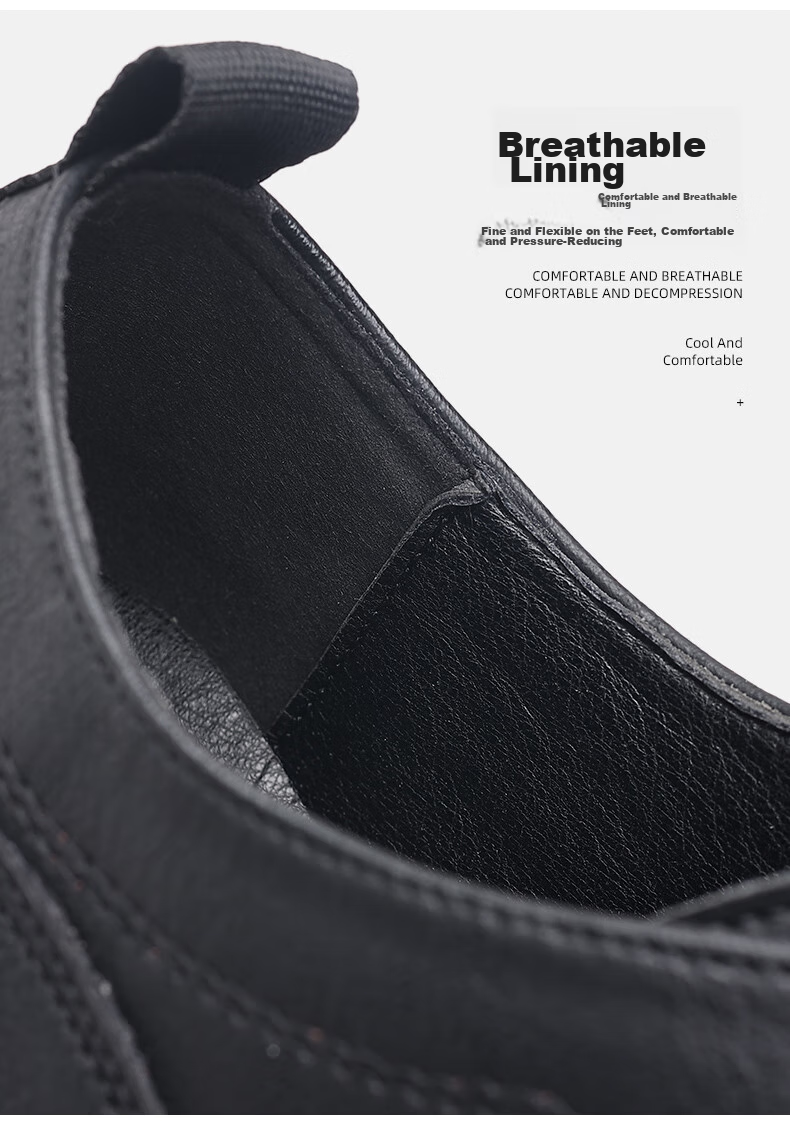 MULINSEN Men's Shoes, Business Casual Leather Shoes, British Brogue Versatile Soft-Soled Work Trendy Shoes, 7263 12