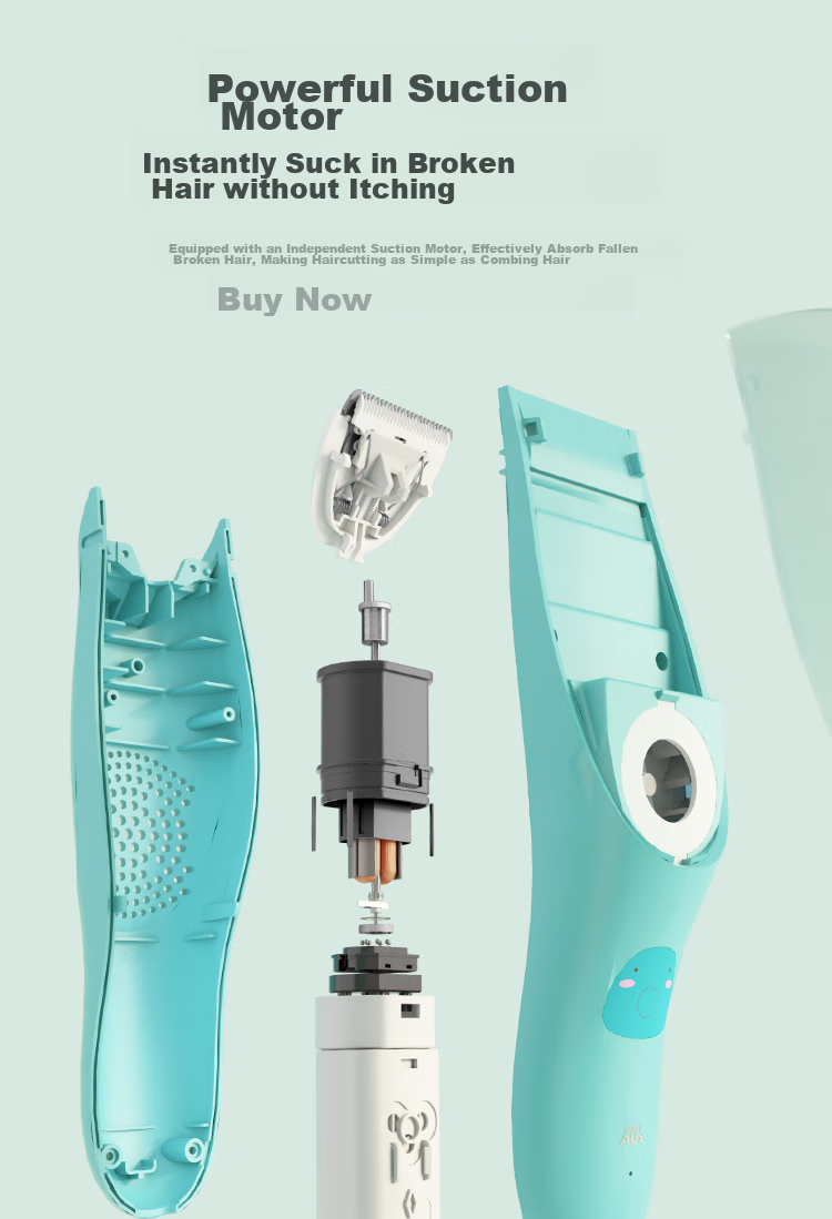 AUX Automatic Hair-Removing Baby Hair Clipper, Suitable for Adults, Quiet Operation, Waterproof, Infant Hair Trimmer, Newborn Electric Scissors, Children's Hair Cutting Tool 8