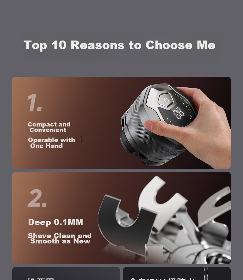 AUX Hair Clipper, Professional Shaver for Bald Heads, Self-Service Electric Home Use High-Power Razor for Shaving Head/Hair, Gift 1
