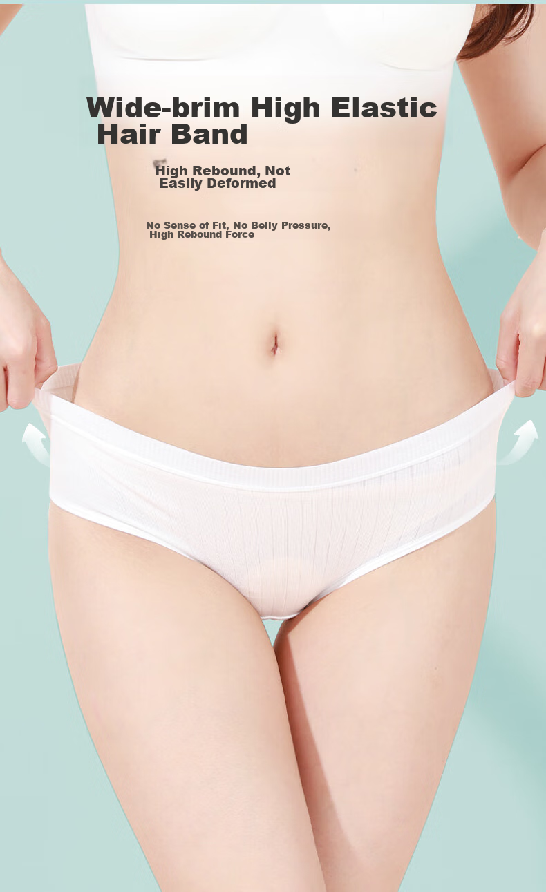 CHUYISHENG Disposable Underwear for Women, Maternity Portable Sterilized Daily-Use Striped Soft Antibacterial Travel Panties, Individually Wrapped 9