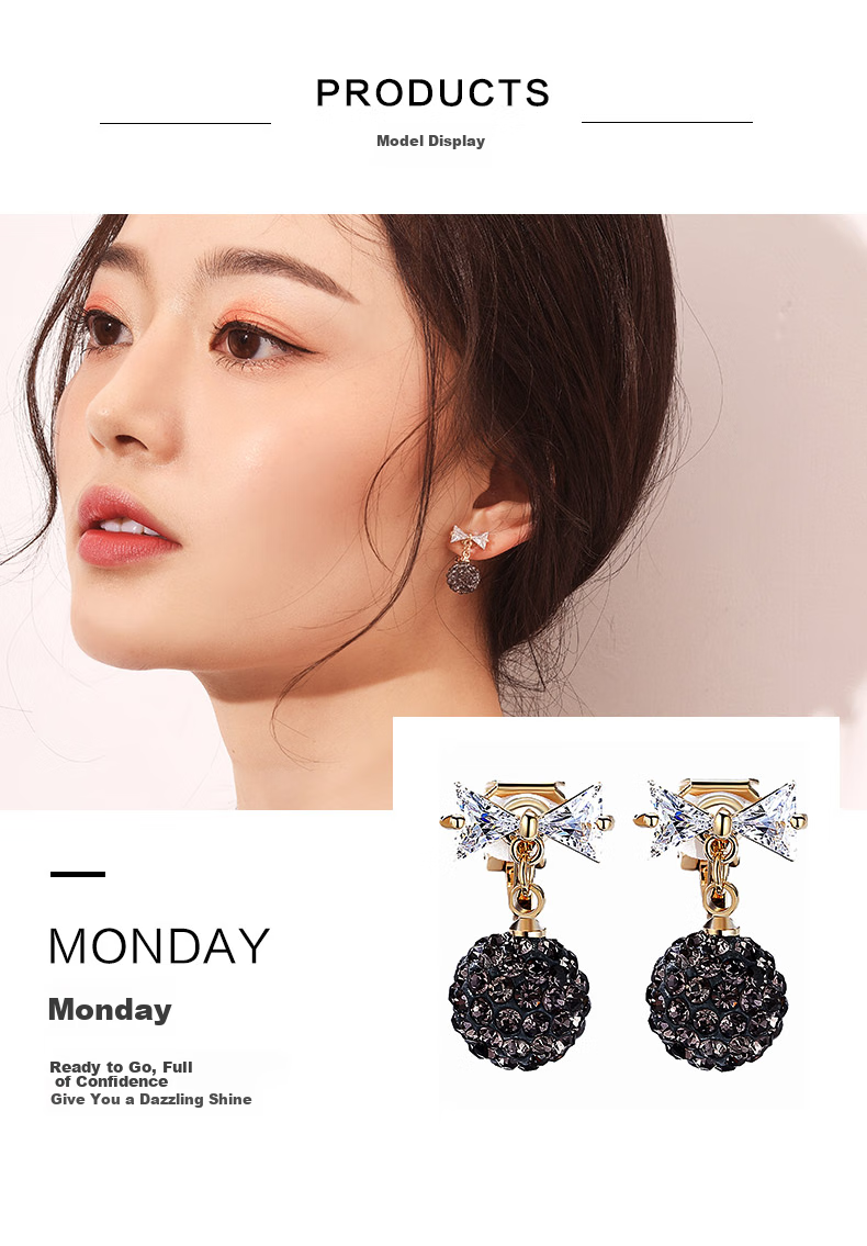 Dairuo No-ear Piercing Earrings for Women, Weekly Ear Ring Set, Slimming High-End Light Luxury, Practical Birthday Gift for Girlfriend 4