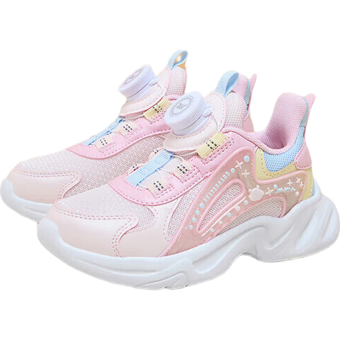 361° Children's Shoes, Kids' Sports Shoes, Fall 2025, Boys And Girls, Lightweight Rebound Knob Casual Shoes, Pink, Size 33