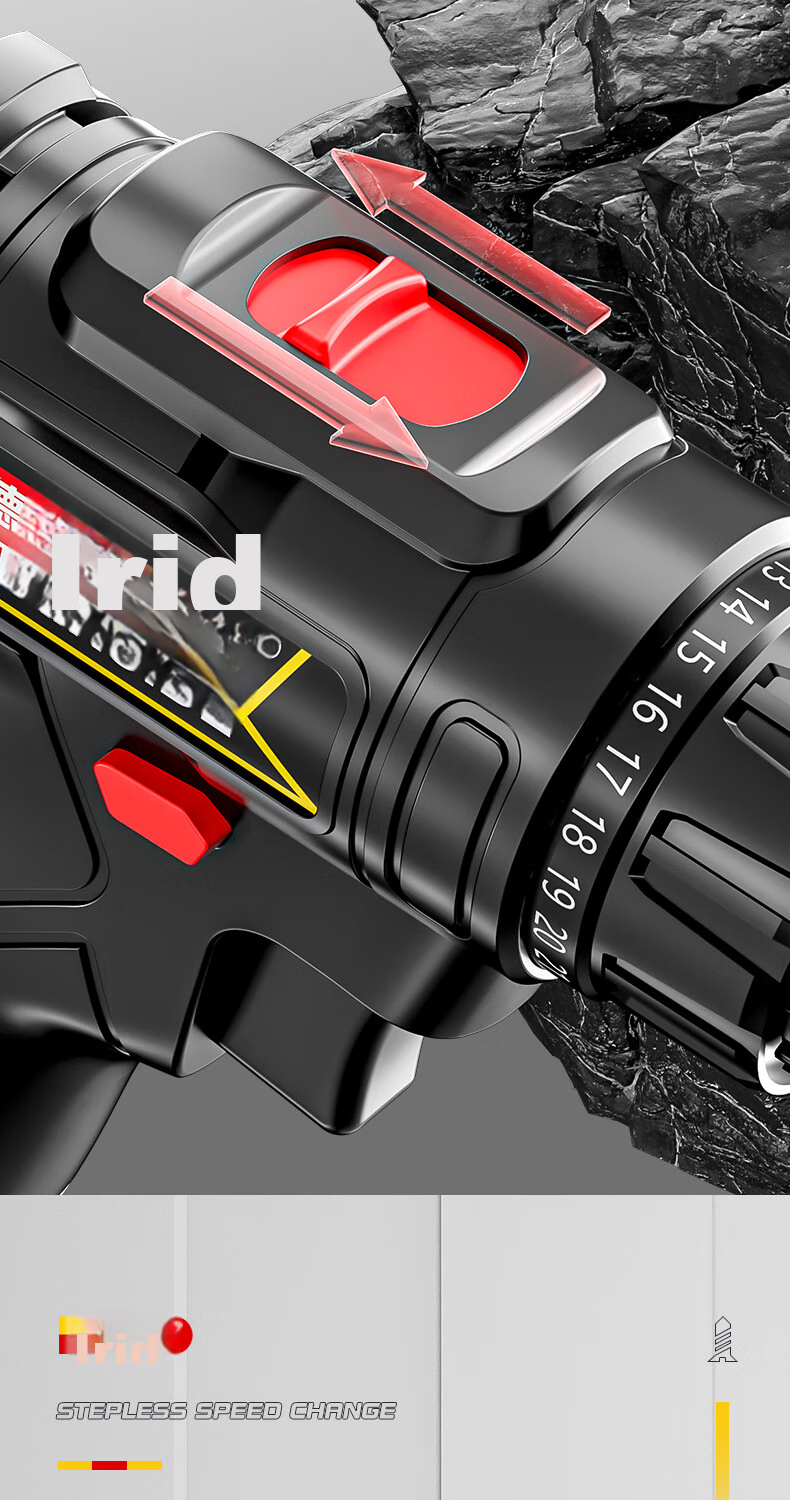 Airuide Cordless Drill, Household Rechargeable Electric Drill, Lithium Battery Pistol Drill, Multi-Functional Electric Screwdriver, Power Tool 12