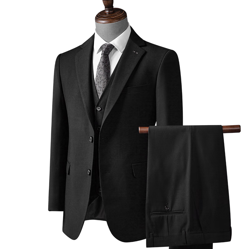 FIRS Men's Suit Set, Slim Fit Professional Formal Wear for All Seasons, Business Attire for Grooms, Wedding Suit, Men's Clothing