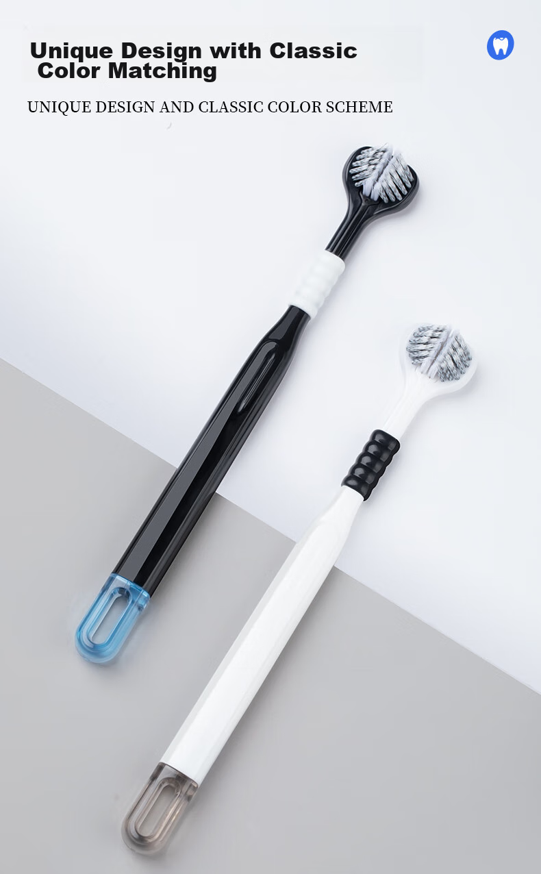 DR.WLEN Adult Three-Sided Toothbrush with Fine Soft Bristles, U-Shaped 3D Triangular Wrap-Around Design for Teeth, Suitable for Men And Women, Family Pack 6