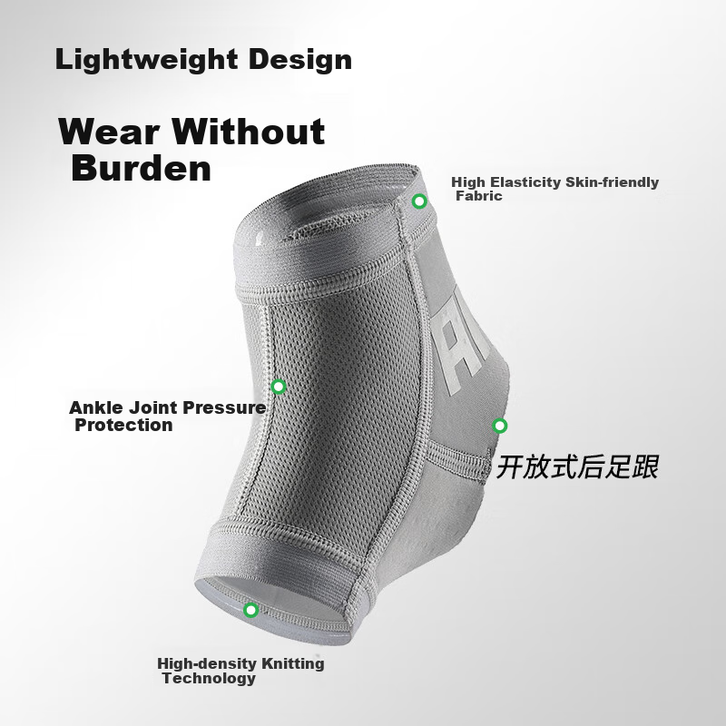 ANTA Ankle Brace, Foot Support, Prevents Sprains And Twists, Post-Injury Fixation, Supports Basketball Sports Ligament Injuries, Lightweight, Gray, Size L