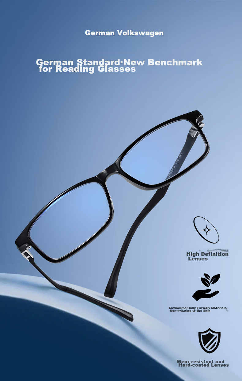 Volkswagen German, Volkswagen Reading Glasses for Men, High-Definition Anti-Blue Light Genuine Imported Brand Gift, W606-300 2