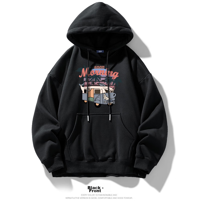 Mianzhi National Trend Brand Men's Hoodie, American-Style Loose-Fitting Trendy Base Layer, Versatile Couple's Outfit 17
