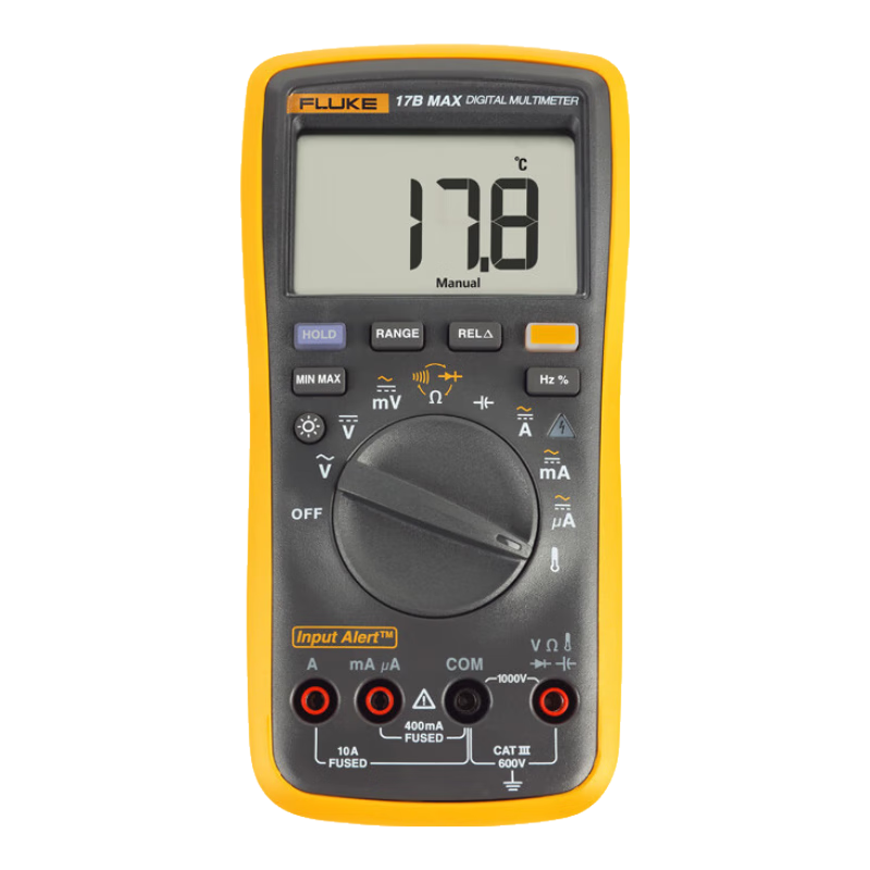 FLUKE 17B MAX KIT Digital Multimeter with Thermocouple Temperature Measurement and Standard & Precision Test Leads