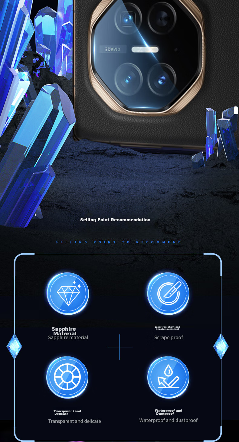 Lanxingxiansheng Lens Protector for Huawei Mate XT, Foldable Screen Rear Camera Sapphire Protective Film, High Definition, Wear-Resistant, Scratch-Resistant for Mate XT 7
