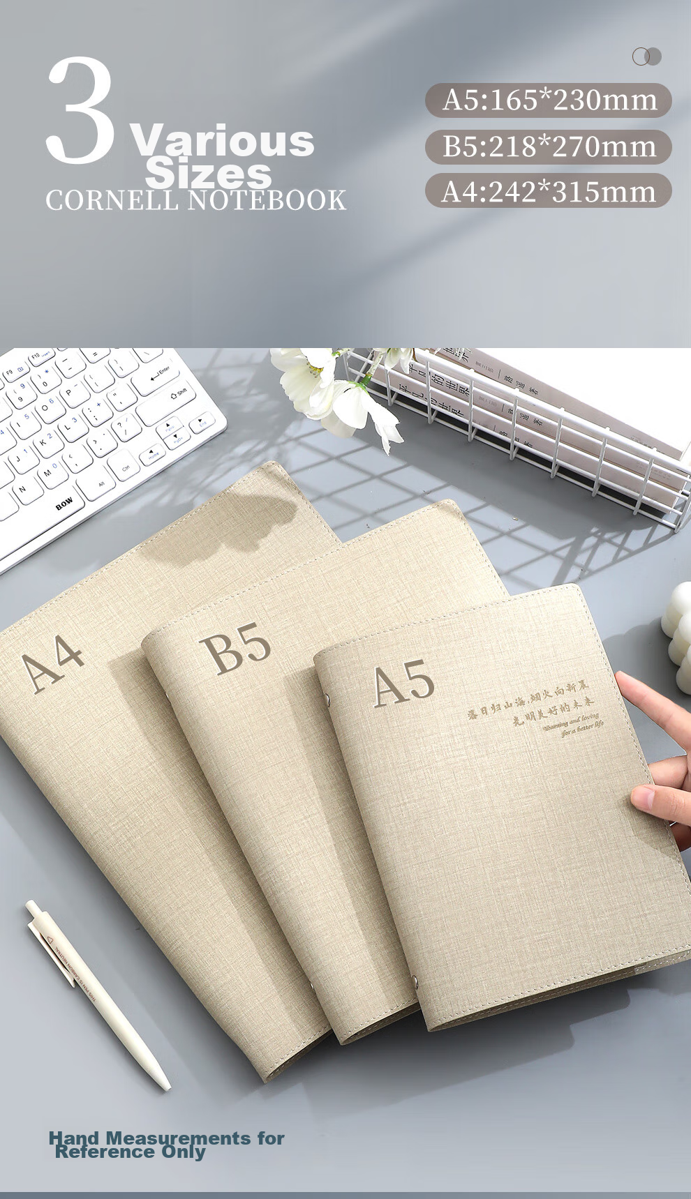 Jiaranheng Soft Cover Loose-Leaf Notebook A4 Simple And Stylish Detachable Journal Diary Work Log Meeting Record Book Office Stationery Customizable Pink 3