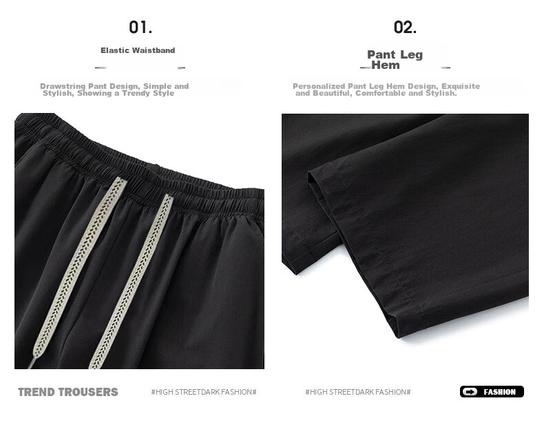 Warrior Men's Summer Sports Pants, Ice Silk Quick-Dry Trousers, Straight-Leg Casual Pants, Running And Fitness Long Pants for Me 3