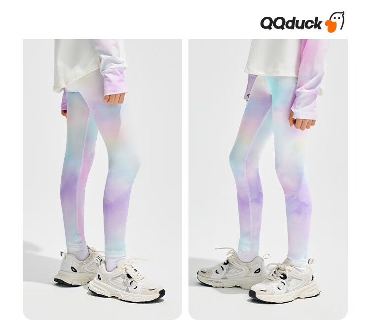 QQ DUCK Children's Clothing Girls' Leggings Yoga Workout Pants Student Wear Colorful Purple; Size 165 17