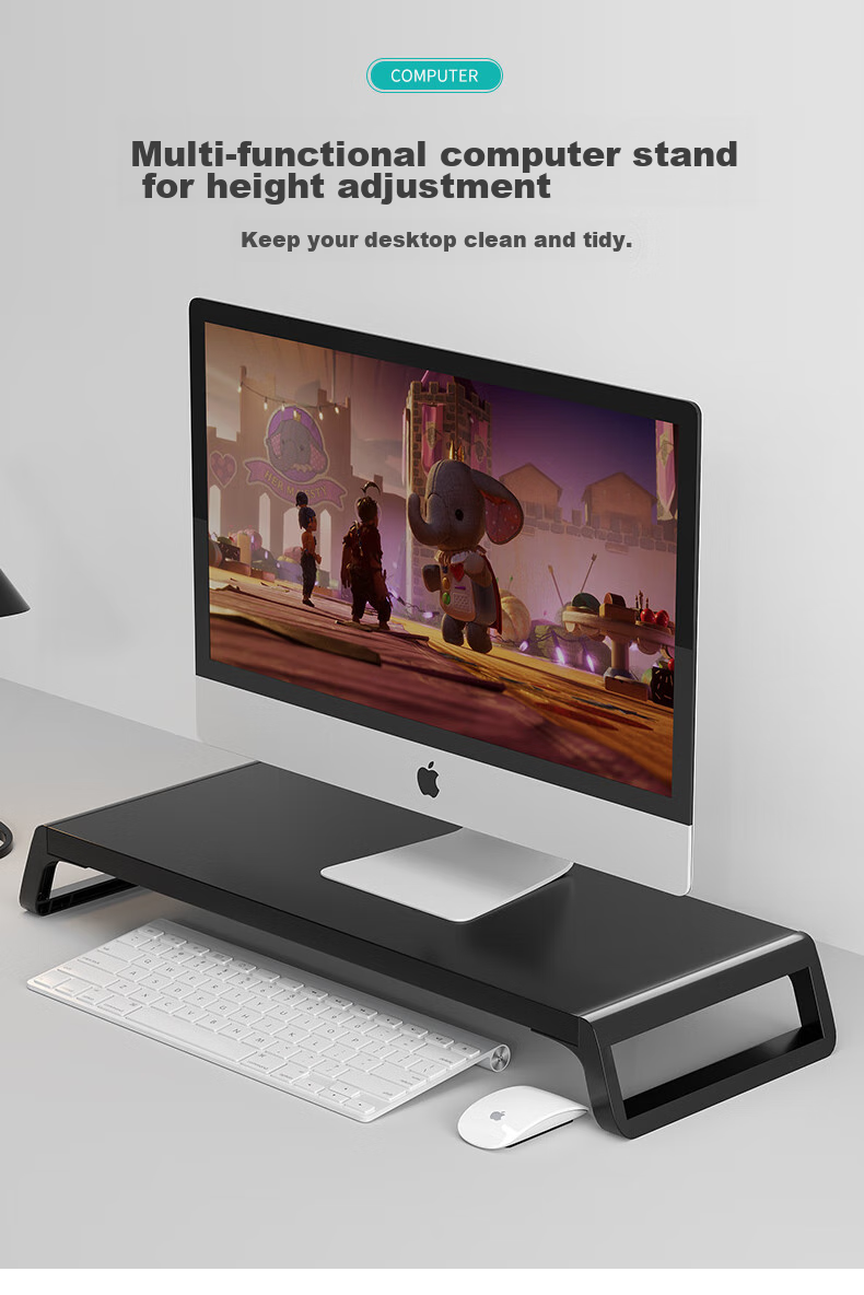 Shanshanmuyi Computer Monitor Riser Stand, Display Support Bracket, Height-Increasing Base, Desktop Organizer Shelf, Office Desk Storage Rack 1