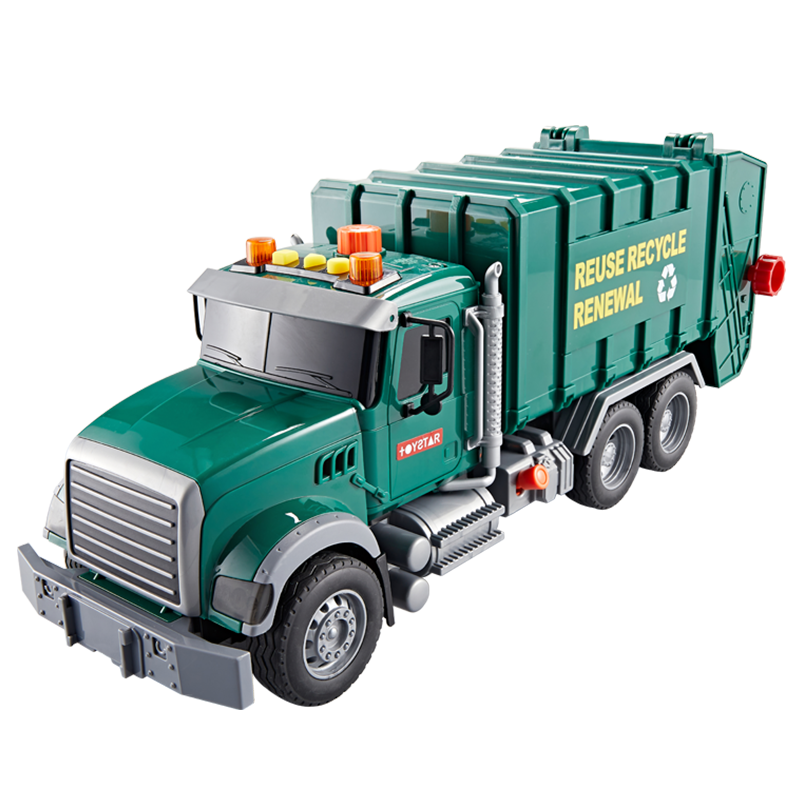 XST Large Children's Garbage Truck, Sanitation Vehicle Toy, Inertia Cleaning Car, Sorting Bin with Sound And Light Effects, Model Car, Birthday Gift for Boys