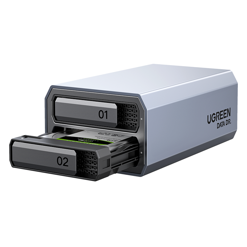UGREEN Disk Array Hard Drive Enclosure, Multi-Bay Hard Drive Cage with RAID Storage, Universal 2.5/3.5-Inch SATA Mechanical And Solid State Hard Drive Enclosure